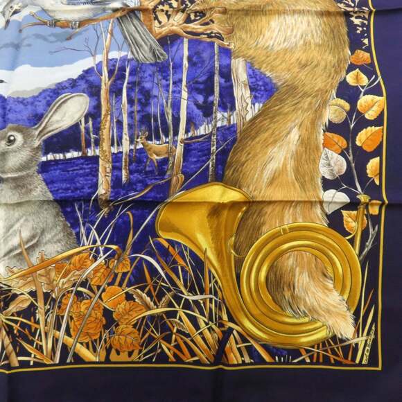 Hermès Carré 90 Forest Hunting Scarf Silk Muffler Women's HERMES - Picture 5 of 12